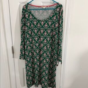 Boden Green Floral Long Sleeve Dress Size 18L